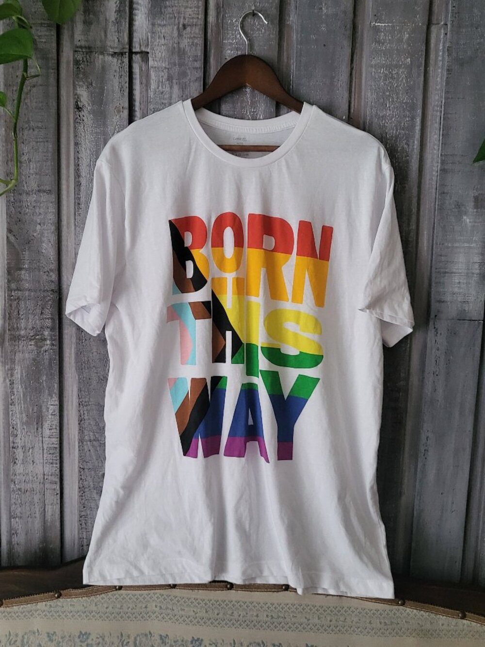 Born This Way Pride Rainbow Graphic White T-Shirt XL